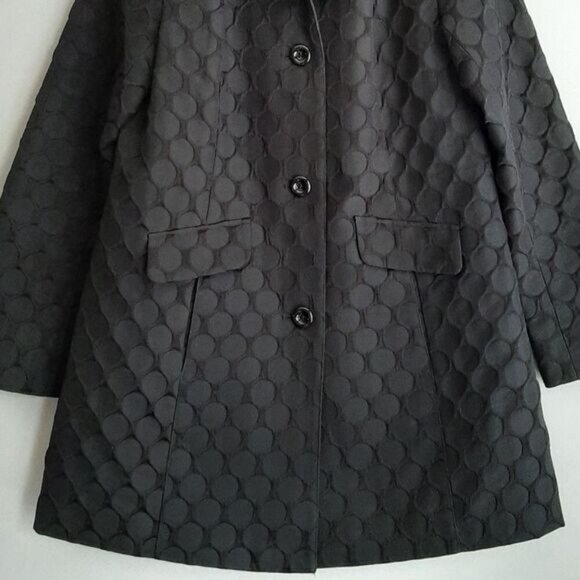 NOVELTI / Textural Tonal Polka Dot Fabric Modern Coat Jacket Sz 8 - Picture 3 of 13